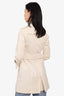 Burberry London Cream Cotton Belted Trench Coat Size 2