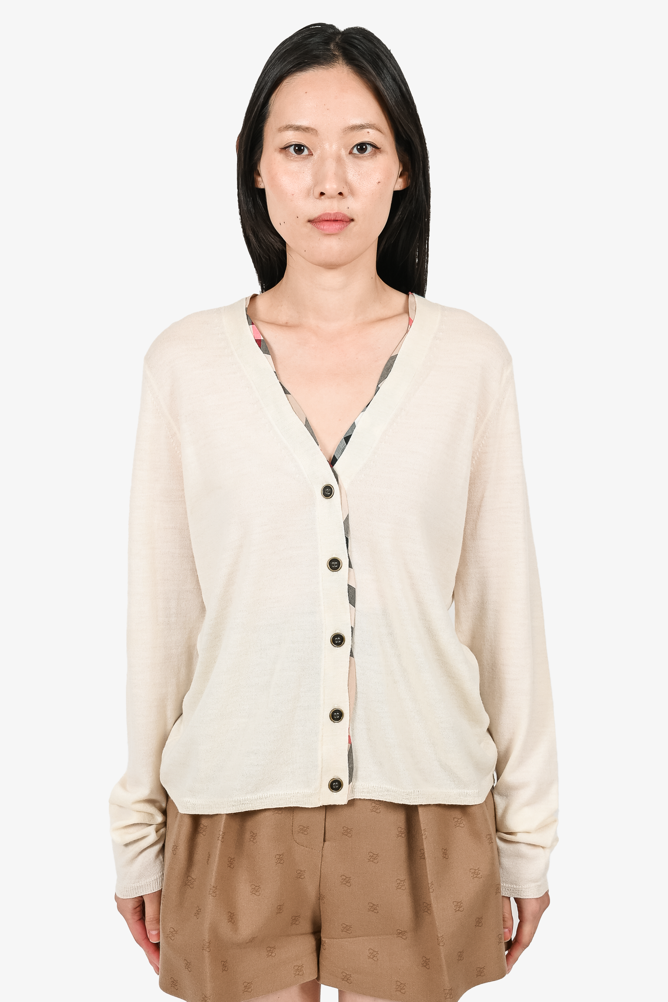 Burberry Brit Cream Cardigan sz XL Mine Yours