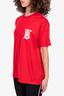 Burberry London Red Cotton T-Shirt with TB Logo Size XS Mens