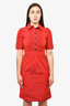 Burberry London Red Nylon S/S Dress sz 2 US