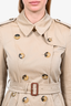Burberry London Tan 'Chelsea' Belted Trench Coat Size 4