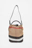 Burberry Nova Check Linen/White Leather Ashby Bucket Bag