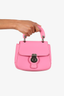 Burberry Pink Leather Small DK88 Top Handle Bag with Strap