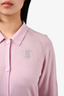 Burberry Pink Wool Collared Crystal Logo Cardigan Size 14Y