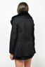 Burberry Prorsum Black Wool/Cashmere Jacket w/ Detachable Fur Collar sz 2