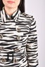 Burberry Prorsum Cream/Black Zebra Silk/Cotton Trench Coat with Belt Size 42