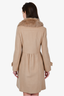 Burberry Prorsum Tan Wool/Cashmere with Removable Fur Collar Size 38