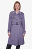 Burberry Purple Cashmere Belted Trench Coat Size 14 (As Is)