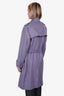 Burberry Purple Cashmere Belted Trench Coat Size 14 (As Is)