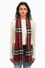 Burberry Red Check Cashmere Scarf