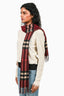 Burberry Red Check Cashmere Scarf