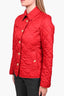 Burberry Red Quilted Collared Buttoned Jacket Size XS