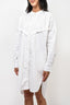 Burberry White Embroidered Shirt Dress Size 8