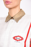 Burberry White/Tan Silk 'Society' Button-Up Shirt Size 38
