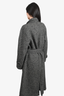 Burberry's Grey Herringbone Wool Belted Coat
