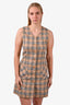 Burberrys Novacheck Wool Sleeveless Button Down Dress Size L