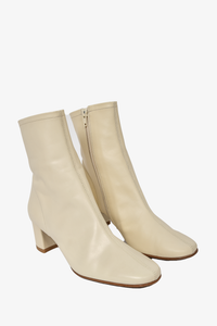 By Far Cream Leather Heeled Boots sz 37