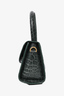 By Far Green Croc Embossed Crossbody Bag