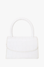 By Far White Croc Embossed Mini Top Handle with Strap