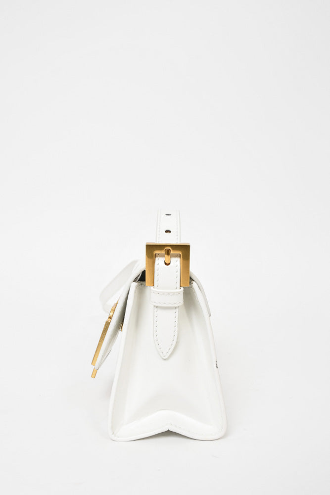 By Far White Patent Leather 'Fran' Shoulder Bag