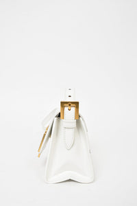 By Far White Patent Leather 'Fran' Shoulder Bag