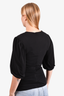 By Marlene Birger Black Front Knot 3/4 Sleeve Blouse Size S