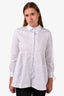 CO White Cotton Peplum Button-Up Blouse Size S