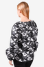 Calvin Klein Black/White Printed Balloon Sleeve Blouse Size S