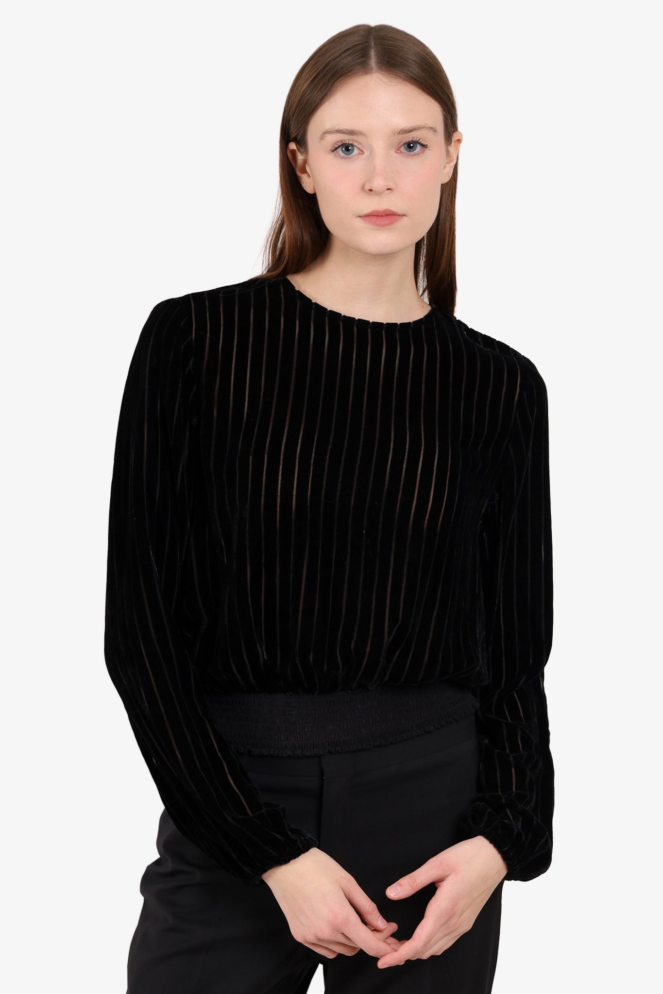 Cami NYC Black Velvet Striped Cut-out Top size Small – Mine & Yours