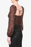 Cami NYC Brown Leopard Print Silk 'Kimmy' Bodysuit Size S