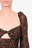 Cami NYC Brown Leopard Print Silk 'Kimmy' Bodysuit Size S