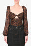 Cami NYC Brown Leopard Print Silk 'Kimmy' Bodysuit Size S