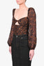 Cami NYC Brown Leopard Print Silk 'Kimmy' Bodysuit Size S