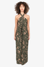 Cami NYC Green Leaf Printed Cotton Blend Halterneck Maxi Dress Size S