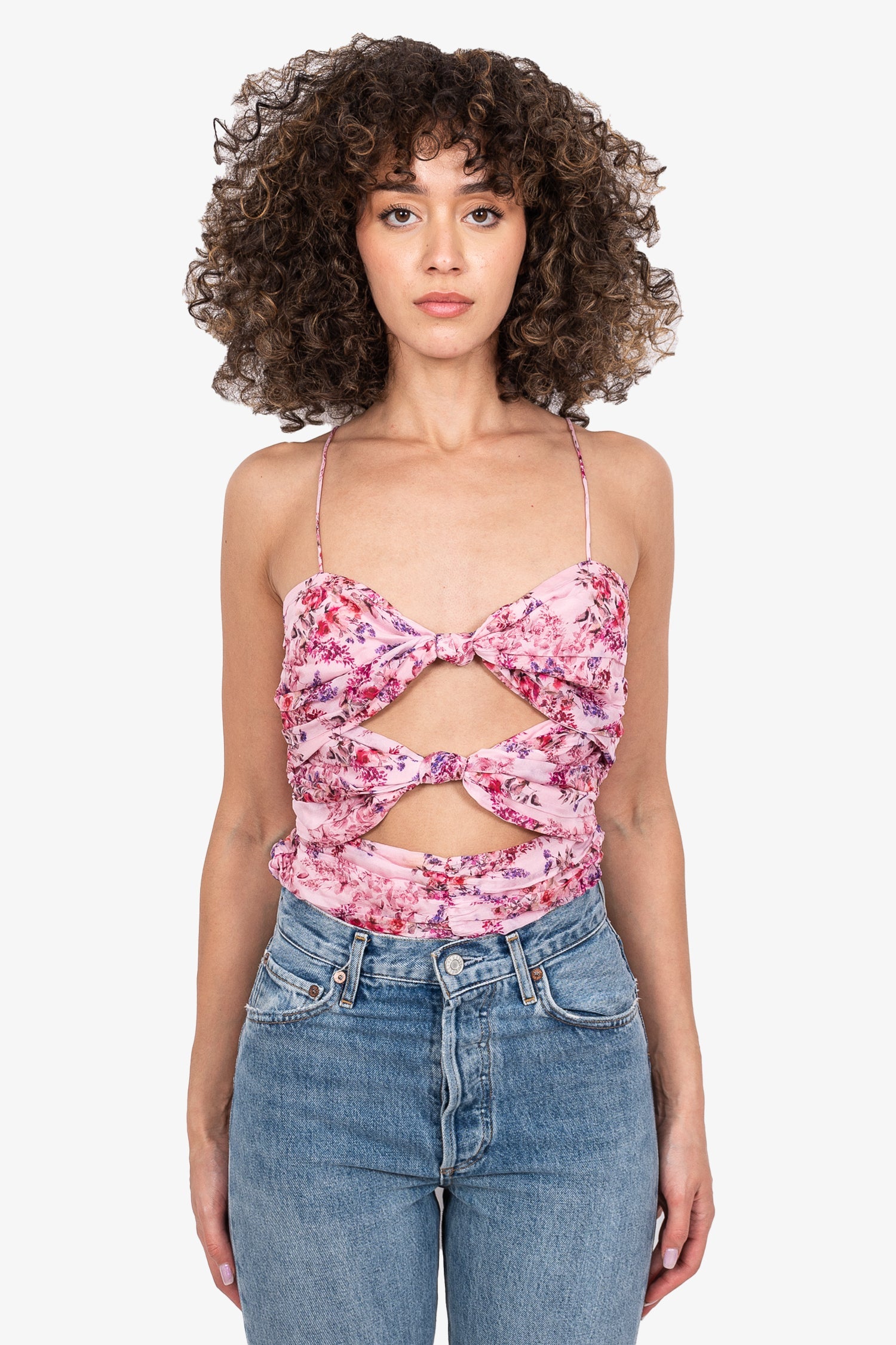 Cami NYC Pink Floral Silk 'Carmela' Tank Cut Out Bodysuit Size S – Mine &  Yours