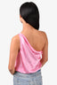 Cami NYC Pink Silk One Shoulder 'Darby' Bodysuit Size S