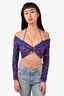 Cami NYC Purple/Pink Butterfly Printed Mesh 'Rosalia' Top Size S