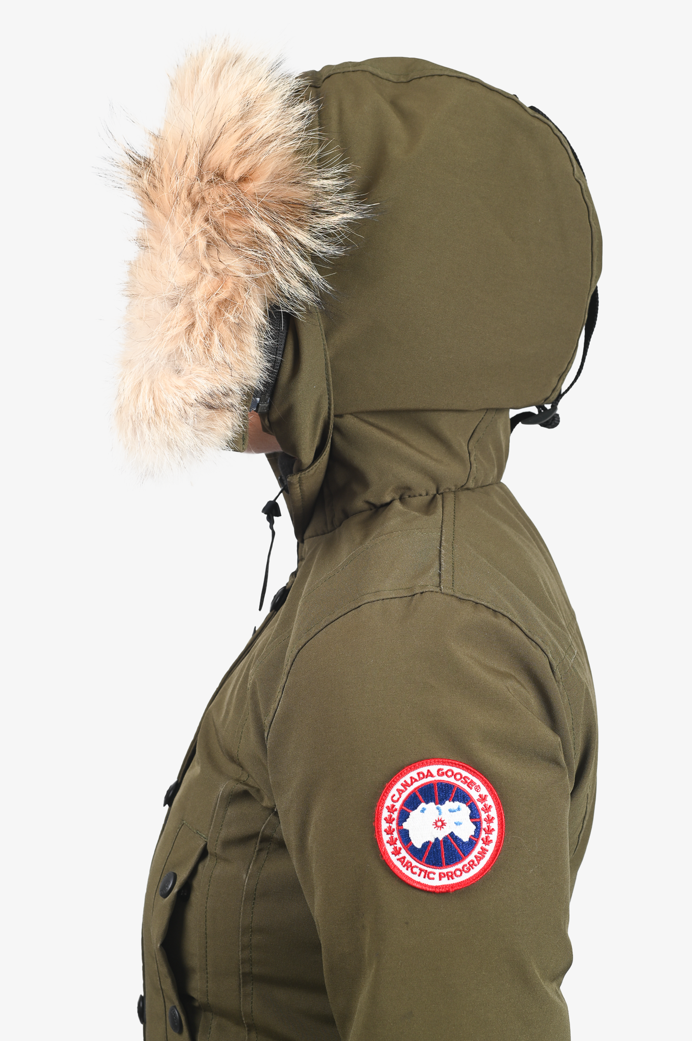 Canada Goose Army Green Down Fur Kensington Parka Size XXS
