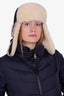 Canada Goose Black/Cream Shearling Winter Side Flap Hat Size XL