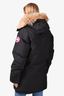 Canada Goose Black Down Langford Parka Jacket with Fur Trim Size S Mens