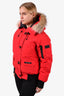 Canada Goose Red Down Fur Hood 'Chilliwack' Bomber Jacket Size L