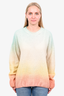 Canessa Pastel Rainbow Cashmere/Silk Knit Crewneck Sweater Size S