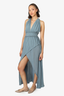 Caravana Blue Halter Dress with Leather Strings Size S