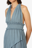 Caravana Blue Halter Dress with Leather Strings Size S