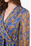 Caroline Constas Blue/Yellow Pattern Silk Dress Size M