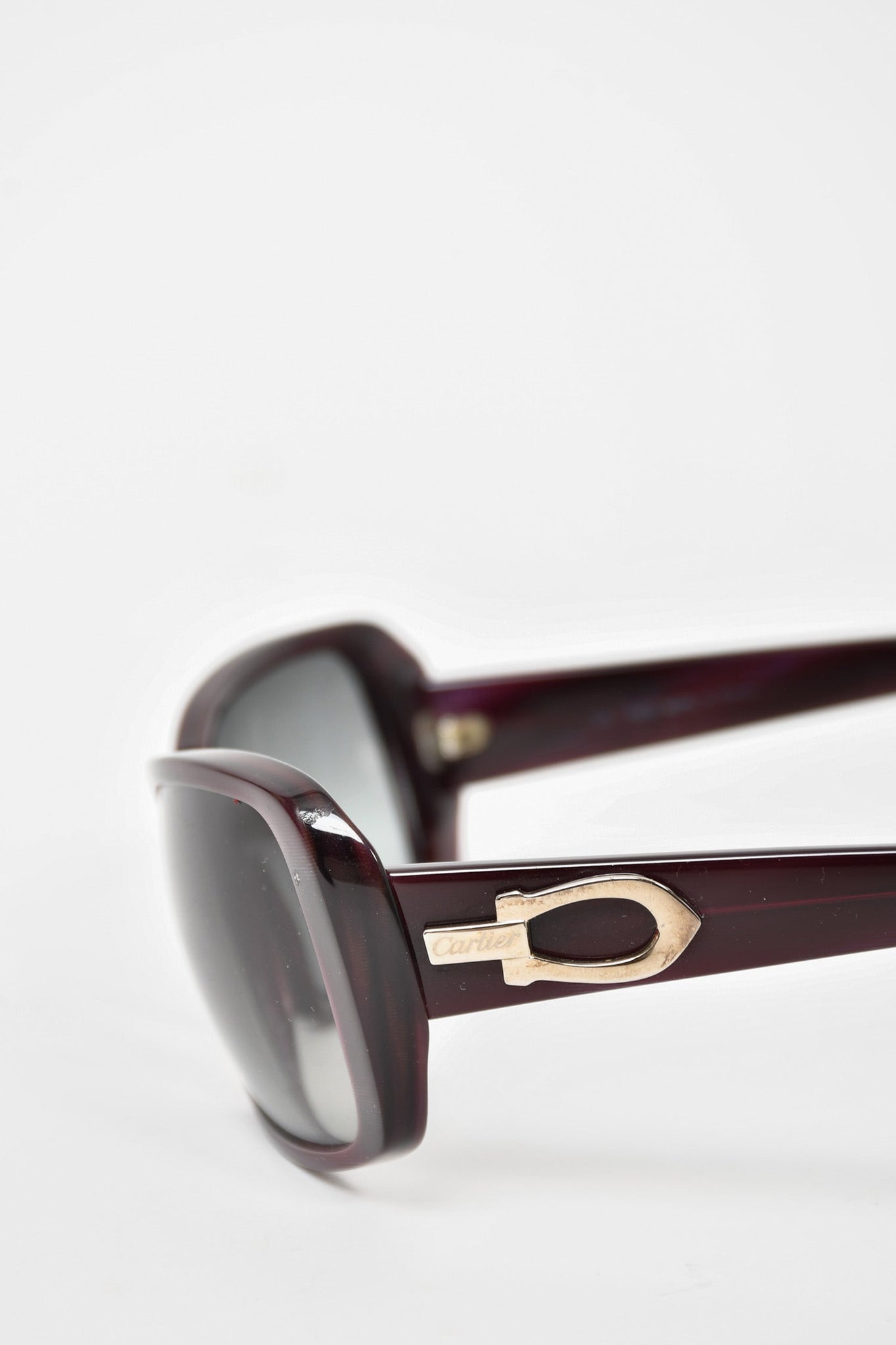 Cartier Purple Rectangle Frame Sunglasses