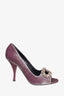 Casadei iridescent  Velvet Crystal Toe Heels sz 8 (New)