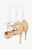 Casadei Beige Patent Strappy Pointed Toe Heels Size 41