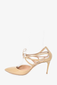 Casadei Beige Patent Strappy Pointed Toe Heels Size 41