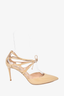 Casadei Beige Patent Strappy Pointed Toe Heels Size 41